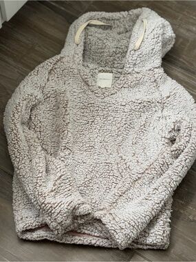 Thread & Supply Plush Sherpa Hoodie in Light Beige